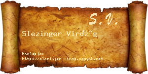 Slezinger Virág névjegykártya